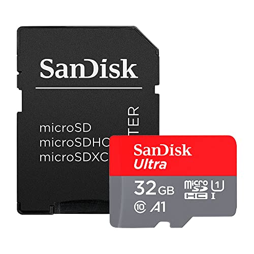 SanDisk Ultra 32 GB microSDHC Memory Card + SD Adapter with A1 App Performance Up to 98 MB/s, Class 10, U1 - 32GB - Einzelpackung