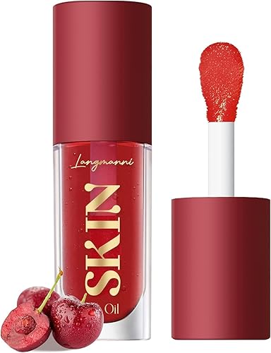 LANGMANNI Moisturizing Lip Oil,No-Sticky Lip Gloss Lip Balm Lip Care,Fruit Flavoured Lip Oil For Dry Lip's Moisturizing Hydrating And Nourishing ((Cherry)) - (Cherry)