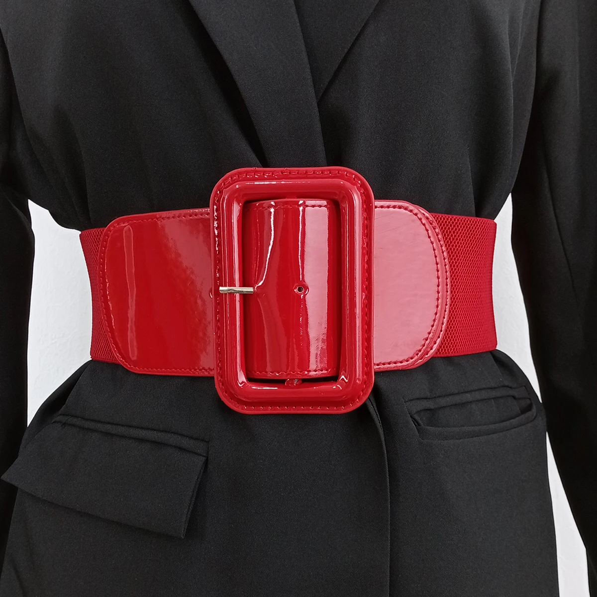 Plus Size Black Stretch Cummerbunds Female Wide Black Corset Belt Big Dress Red Waistband Designer Belts For Women White - Belts - AliExpress