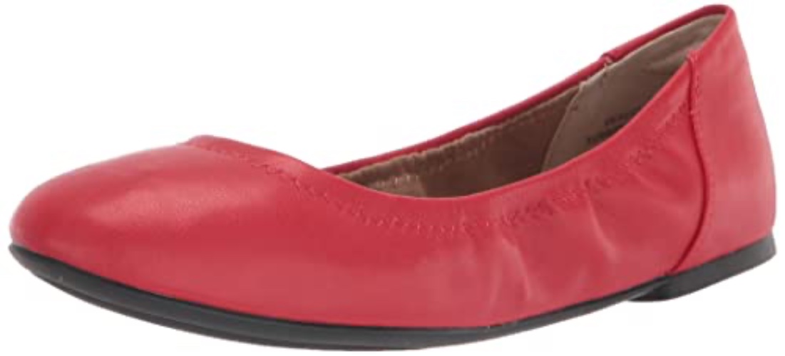 Amazon Essentials Women's Belice Ballet Flat - 11.5 Wide - Bright Poppy Red