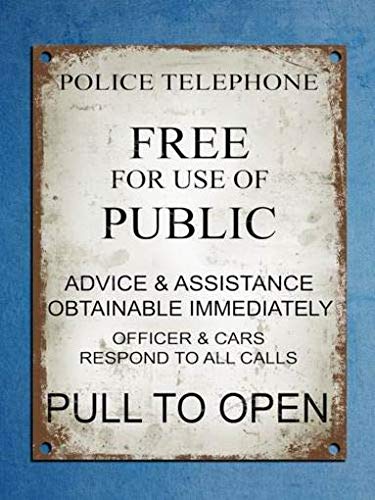 Police Phone Box Tardis Dr Who Vintage Retro Tin Metal Decor Sign Home Wall Decor 8x12 by PaBoe