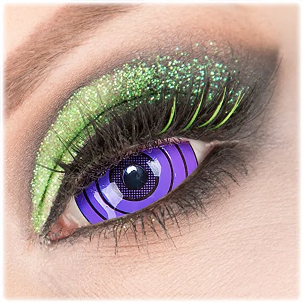 Farbige violette 'Violet Rinnegan' Sclera Kontaktlinse 1 Paar Crazy Fun 22 mm Kontaktlinse mit Behälter zu Fasching Karneval Halloween - Topqualität von 'Giftauge' ohne Stärke