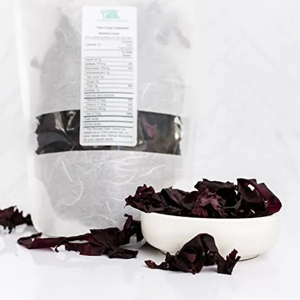 Dulse whole leaf raw - Atlantic Dulse Seaweed Wholesale Wildcrafted Maine Coast - 100% Pure, NO GMO, Sun-dried by Seaweed Kings (1 lb)