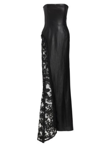 Shop Alice + Olivia Retha Strapless Vegan Leather &amp; Sequined Gown | Saks Fifth Avenue
