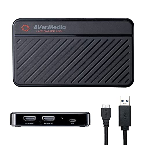 AVerMedia Live Gamer MINI GC311, Pass-Through full HD 1080p60, Carte de capture de jeu USB 2.0, Encodeur matériel, Plug & Play, Pour les débutants, Switch, PS4, Xbox, iPhone, iPad - GC311