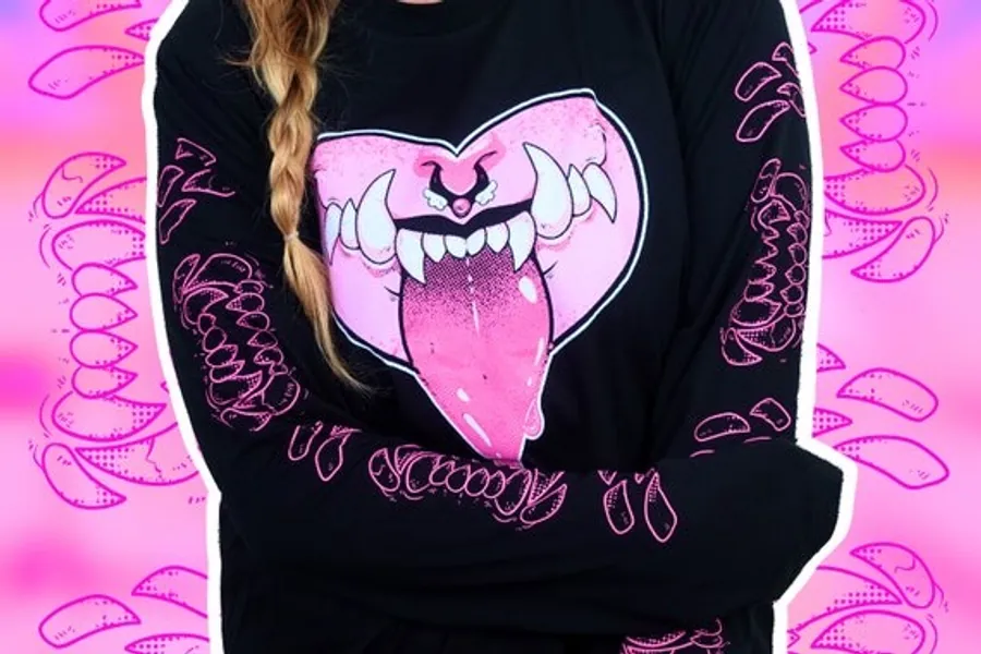 Monster Chomp Long Sleeve Tshirt sizes S-2XL  Kawaii | Etsy