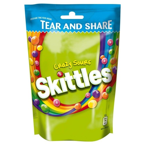 Skittles Crazy Sour Pouch - 174g - Pack of 2 (174g x 2 Pouches) - 
