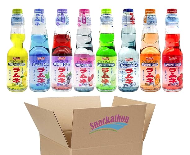 Ramune Japanese Soda, Variety Pack (8 Flavors)