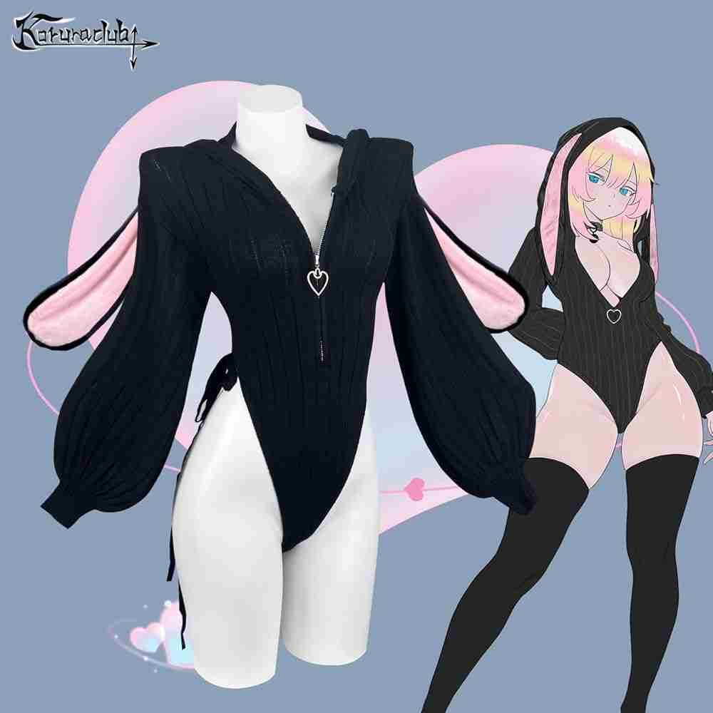 KORURACLUB Cosplay Bunny Outfit Cosplay Dessous für Damen Tierkostüme Bunny Bodysuit - Schwarz - L-XL