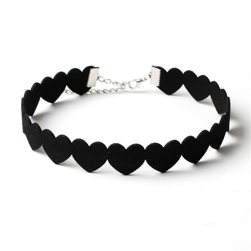 Black Heart Choker - Solid Heart