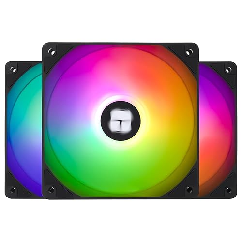Thermalright TL-C12C-S X3 CPU Fan 120mm ARGB Case Cooler Fan, 4pin PWM Silent Computer with S-FDB Bearing Included, up to 1550RPM Cooling Fan（3 Quantities） - TL-C12C-S X3