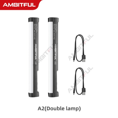 AMBITFUL A2 RGB 2500-8500K RGB LED Video Stick Tube Light, CRI 95+ TLCI 97 +,Built-in APP Lithium Battery Magnetic Function | China / A2 Kit 1