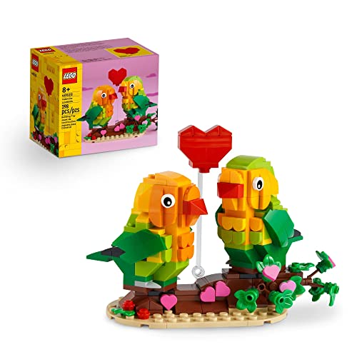 LEGO Valentine Lovebirds 40522 Building Toy Set, 298 Pieces, Pink and Red, for Ages 8+