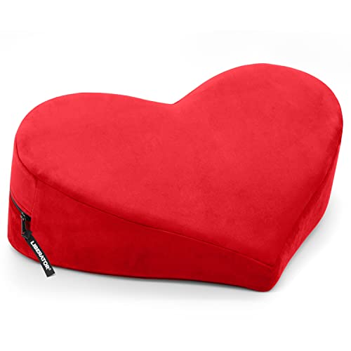 Liberator Heart Wedge Sensual Positioning Pillow - Microvelvet Red, (14088) - Red