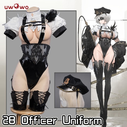 【In Stock】Uwowo Nier: Automata 2B Officer Uniform Sexy Fanart Cosplay Costume - Set A (Costume+Hat） M