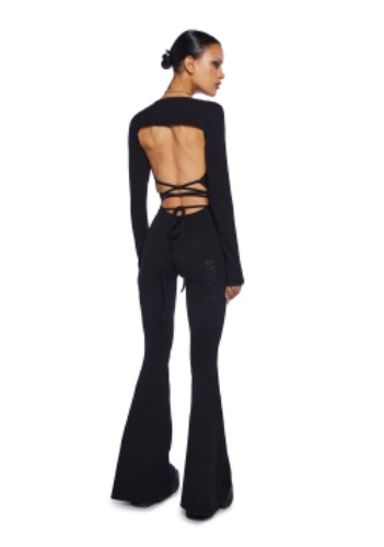Pitch Open Back Jumpsuit | BLACK / Medium
