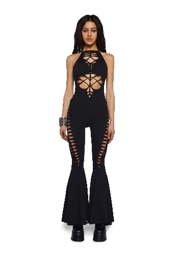 Submerged Ecstasy Cut Out Jumpsuit | BLACK / Medium