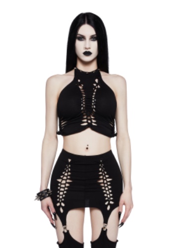 Coming In Hot Halter Top | BLACK / Medium