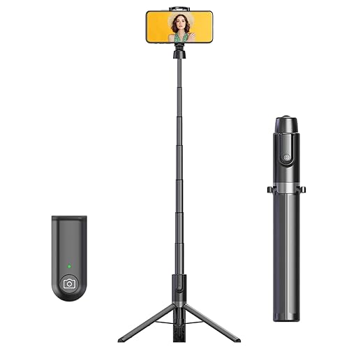 Selfie Stick Tripod for iPhone, Cell Phone Stand for Recording with Wireless Remote, Lightweight Tripod Stand for iPhone 13/12/12 Pro/12 Pro Max/11/11 Pro/X/XR/XS/8/7/6S,Android Samsung Smartphone - Classic