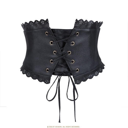 Black Alternative Gothic Lace Corset Belt
