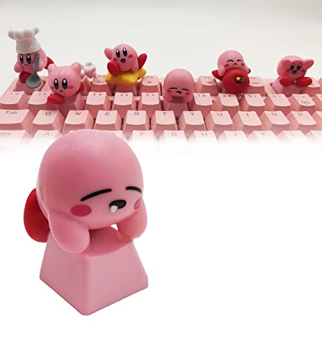 Kirby Keycaps Japanese Anime Pink Key Caps，Compatible with Cherry MX Switches Custom Gaming Mechanical Keyboard (Sleeping) - Sleeping