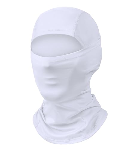 Ski Mask for Men Balaclava Face Mask Women Summer Shiesty Mask Motorcycle Helmet Face Mask Full Head Masks Sun UV Protection - White
