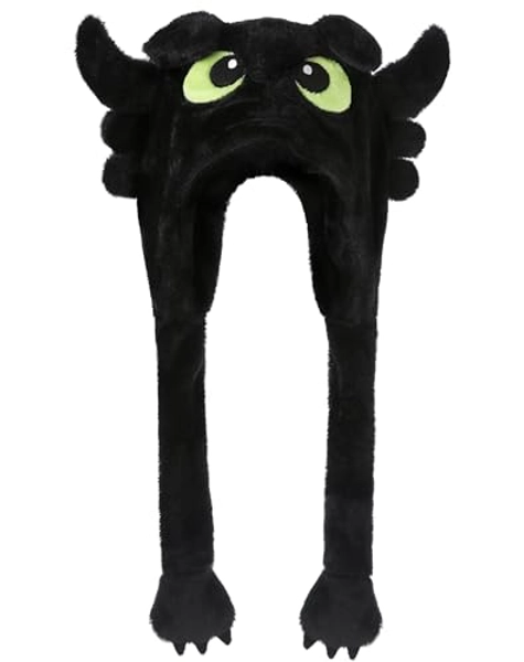 dressfan Dragon Hat with Ear Flaps,Party Dress Up Jumping Hat with Moving Ears,Novelty Birthday Xmas Gifts for Kids Adults