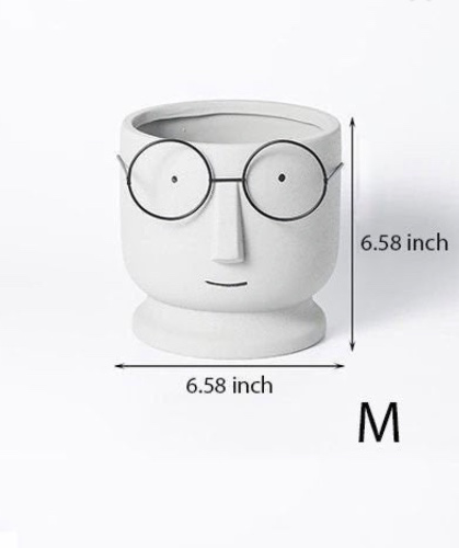 Cute Head Planter with Glasses, Face Planter Pot, Succulent Planter, Family Succulent Pots, Ceramic Planter, Head Vase, Shipped from USA