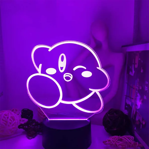 Kirby LED Night Light Cute Kirby Desk Lamp 16 Colors