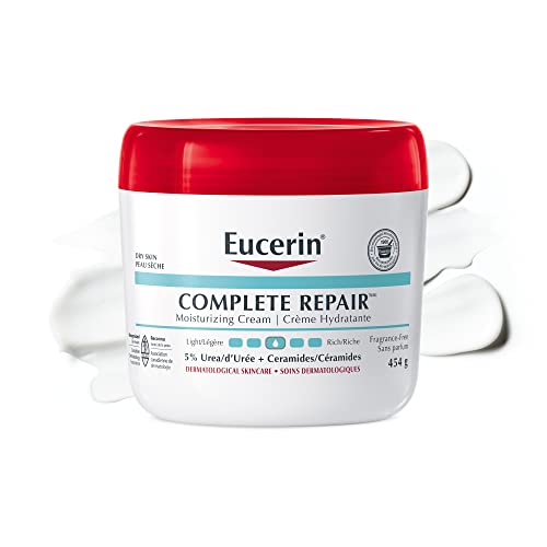 Eucerin Complete Repair Moisturizing Cream, 454 g (Pack of 1) | Dry Skin | 5% Urea, Ceramide | Face, Body | Moisturizing, Fragrance Free, Non-Greasy - 454 g (Pack of 1)