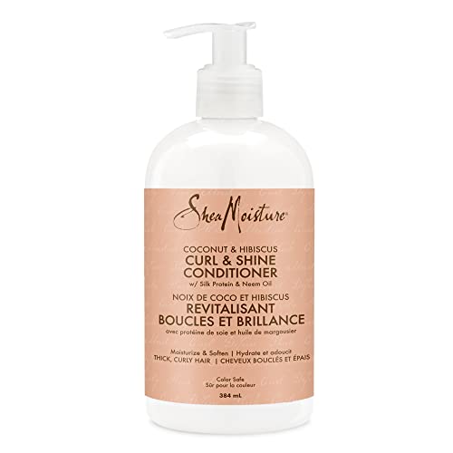 SheaMoisture Curl & Shine Sulfate Free Conditioner for Thick, Curly hair Coconut & Hibiscus to Restore and Smooth Dry Hair 384 ml - Conditioner