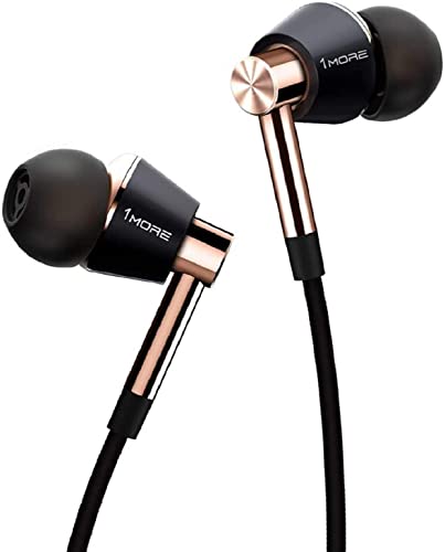 1MORE In-Ear Earphones Hi-Res Headphones with High Resolution, Bass Driven Sound, MEMS Mic, In-Line Remote, High Fidelity - Gold