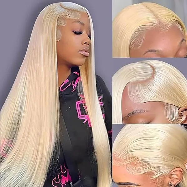 30 Inch 613 Lace Front Wig Human Hair Blonde 13X6 HD Transparent Lace Front Wigs Human Hair 180% Density Blonde Glueless Wigs Human Hair 613 HD Straight Lace Frontal Wigs Human Hair Pre Plucked - 30 Inch - 613 Lace Front Wig Human Hair