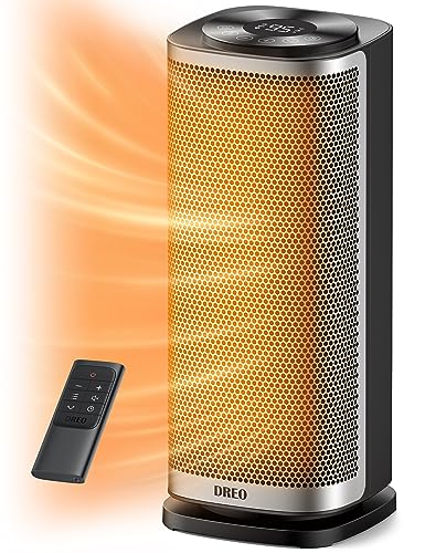 Dreo Space Heaters for Indoor Use, 1500W Fast Heating Ceramic Electric & Portable Heaters with Thermostat, 70° Oscillation, Tip-over & Overheat Protection, 12H Timer, for Office, Bedroom, Living Room