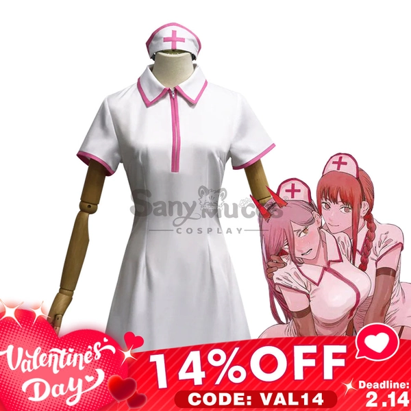【Valentine's Day 14% OFF CODE: VAL14】【In Stock】Anime Chainsaw Man Cosplay The Nurse Outfit Makima Cosplay Costume