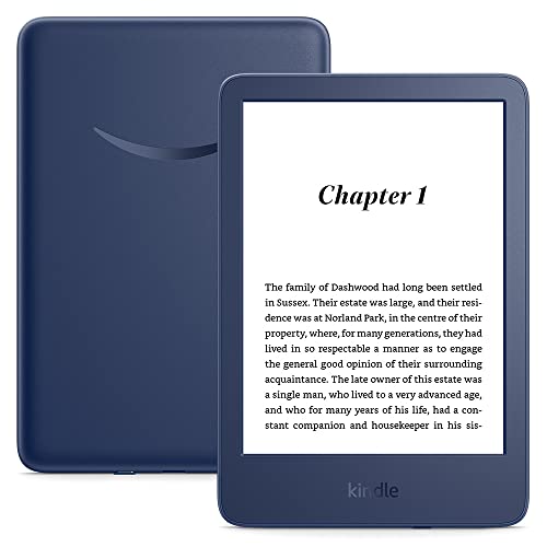 Kindle (2022 release) | The lightest and most compact Kindle, now with a 6", 300 ppi high-resolution display and double the storage | With ads | Denim - Without Kindle Unlimited - Denim - With Ads