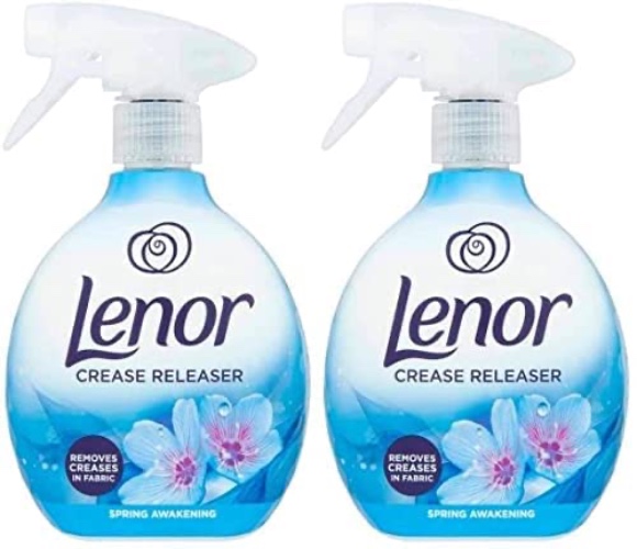 Lenor Crease Releaser Spray Removes Creases in Fabric. Spring Awakening Scent, Twin Pack, 2 x 500ml