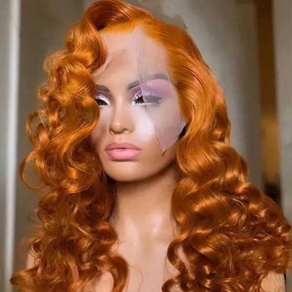 GINGER MANGO|Paprika Lace Front Wig. Copper Love Inspired. Orange DEEP Curly/Loose Deep Wave Human Hair Glueless