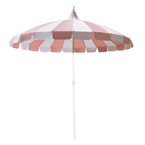 Funsite 8Ft Patio Pagoda Umbrella, UV Protect Pool Umbrellas with Heavy Duty Pole, Outdoor Market Umbrella for Holiday Garden Backyard - Pink