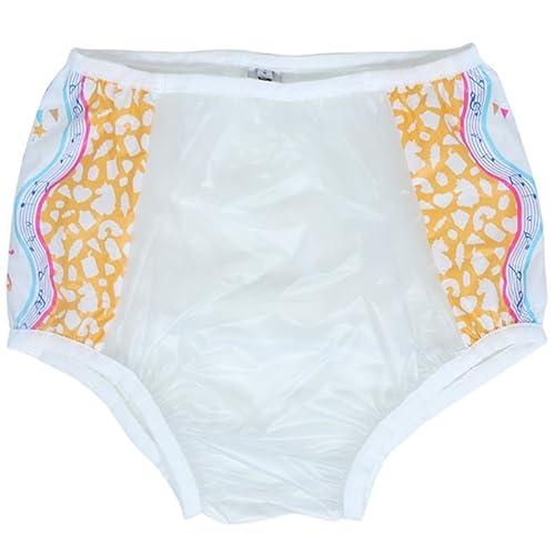 Adult Plastic Pants,Adult Cloth Diapers Covers Waterproof,PVCincontinence Elastic Band Plastic Reusable Pants,Suitable for Adult Men and Women - M - A