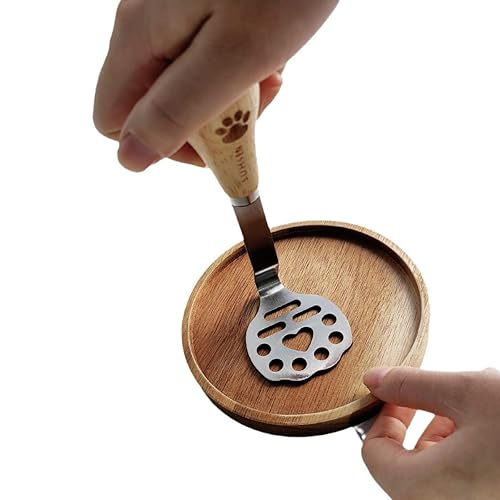 Mini Avocado Masher, Mini Potato Mashers with Wood Non Slip Handle Stainless Steel Bean and Potato Masher Small Food Masher Lightweight Kitchen Tool (Cat' Paw A) - Cat' Paw A