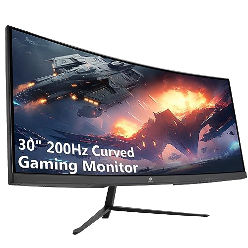 Z-Edge 30 Inch Curved Gaming Monitor 200Hz 1ms MPRT 21:9 Ultra-Wide 2560x1080 R1500 Curved Screen, FreeSync, HDMI & DisplayPort, with RGB Light, Built-in Speakers, Black