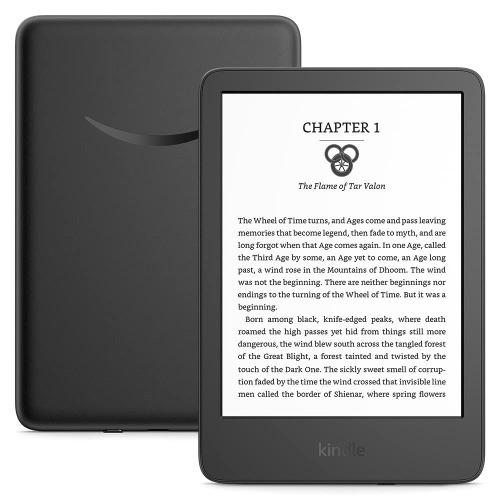 All-new Kindle (2022 release) – The lightest and most compact Kindle, now with a 6” 300 ppi high-resolution display, and 2x the storage - Black - Black