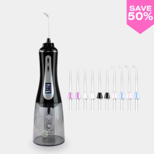 Advanced OLED Water Flosser & Replacement Tips Bundle - Rose Gold