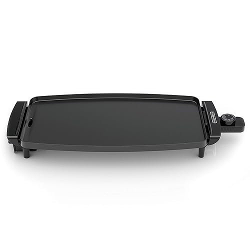 Black+Decker Electric Griddle with Removable Temperature Probe, Indoor Grill, Pancake Griddle, Black, GD1810BC - Griddle