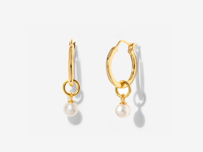 Tiny Pearl Hoops