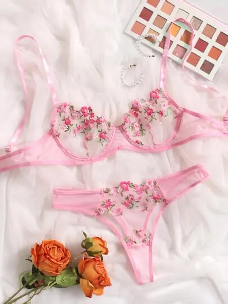 floral bra set