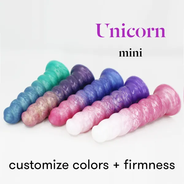 Unicorn Silicone Dildo - Size Mini | Customize Firmness & Colors