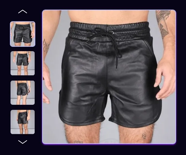 MR. Riegillio Leather Sport Shorts - Black