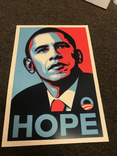 2008 Barack Obama Hope Campaign Political Election Sign Poster 12x18
